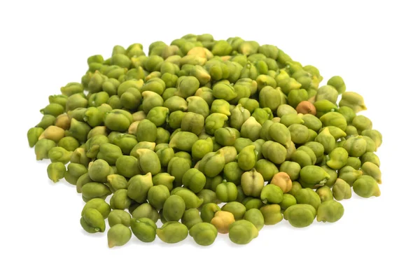 Fresh Green Chickpea Cicer Arietinum White Background Scattered Desi Variety — Stock Photo, Image