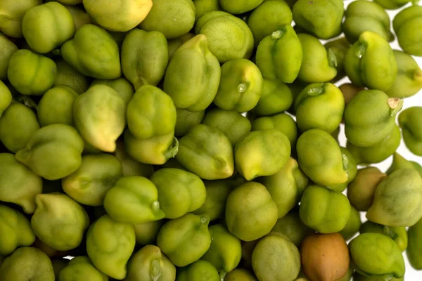 Frisch Grüne Kichererbse Cicer Arietinum Als Hintergrund Desi Sorte Verstreute — Stockfoto