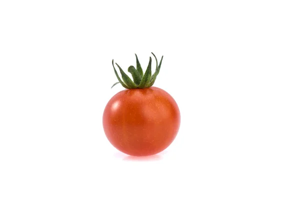 Zbliżenie Świeżych Pomidorów Wiśniowych Izolowanych Białym Tle — Zdjęcie stockowe