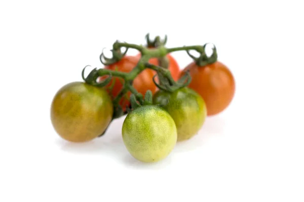 Close Tomate Cereja Fresco Isolado Sobre Fundo Branco — Fotografia de Stock