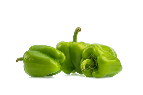 Fresh Green Bell Pepper Capsicum White Background — Stock Photo, Image