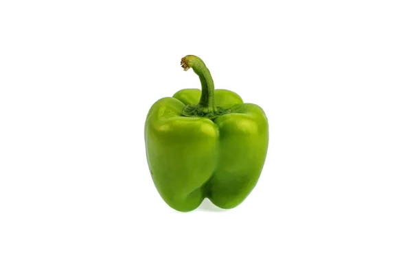 Färsk Grön Paprika Eller Capsicum Vit Bakgrund — Stockfoto