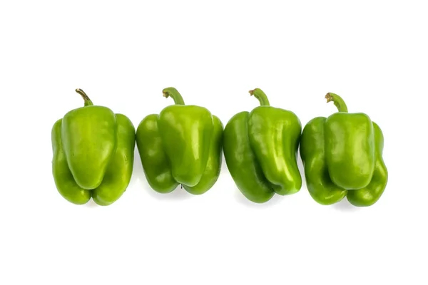 Färsk Grön Paprika Eller Capsicum Vit Bakgrund — Stockfoto