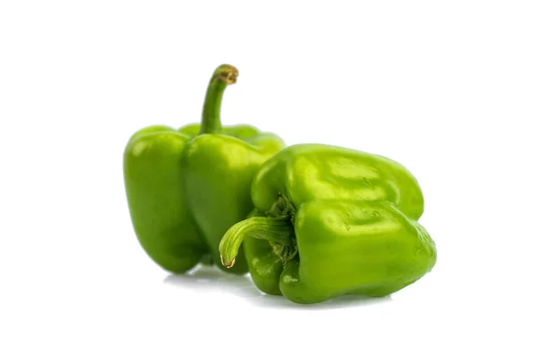 Fresh Green Bell Pepper Capsicum White Background Stock Image