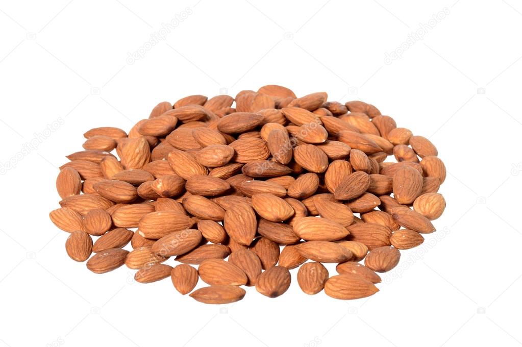 Pile of almonds, close-up