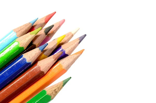 Colour pencils isolated on white background — Stock Photo, Image