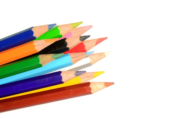 Colour pencils isolated on white background — Stock Photo, Image