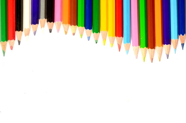 Colour pencils isolated on white background — Stock Photo, Image