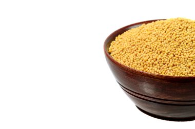 Ahşap kase sarı hardal tohumu