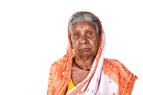 Portrait of an old woman, Senior Indian woman. — Stock Photo, Image