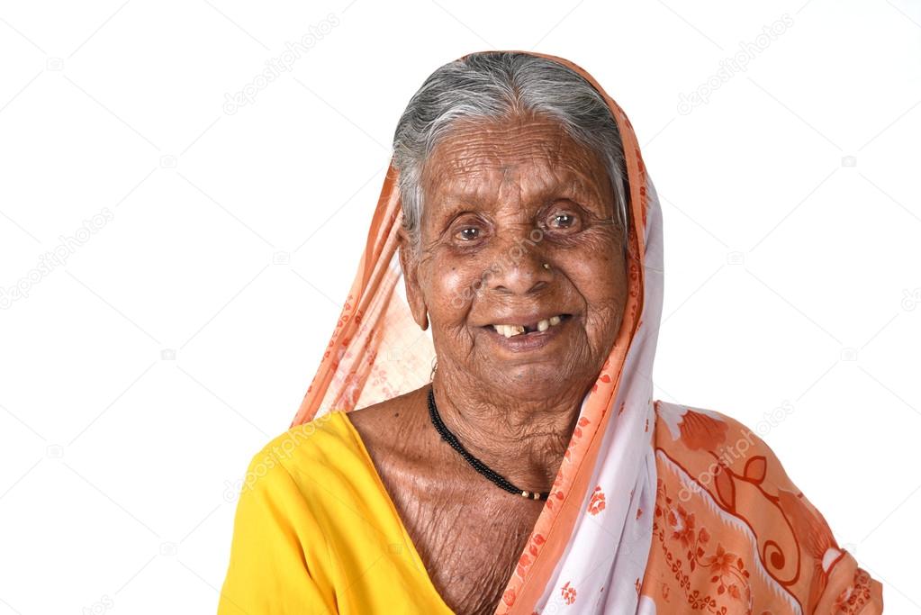 Portrait of an old woman, Senior Indian woman.