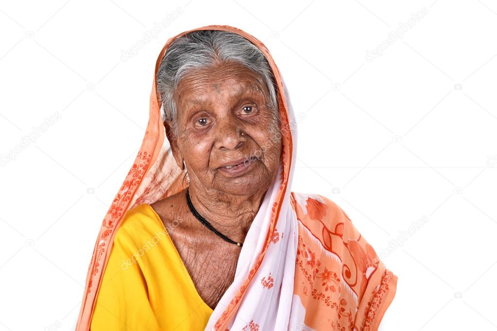 Portrait of an old woman, Senior Indian woman.