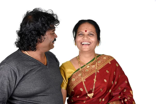 Portrait of Indian Couple on White Background — Stock Photo, Image