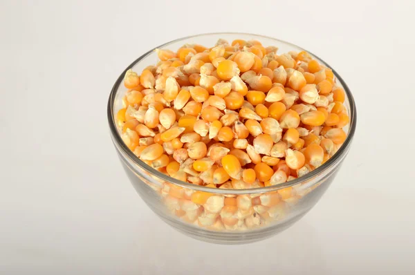 Dried corn in bowl — Stock Photo, Image