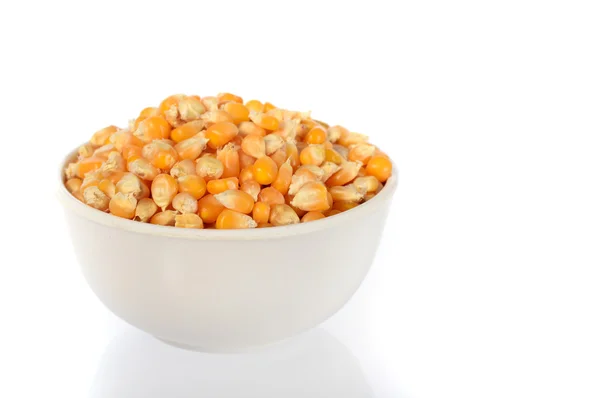 Close up of Dried corn in bowl used for making popcorn — Stock Photo, Image