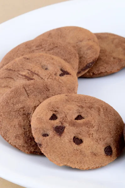 Galleta de chocolate Chip en el plato — Foto de Stock