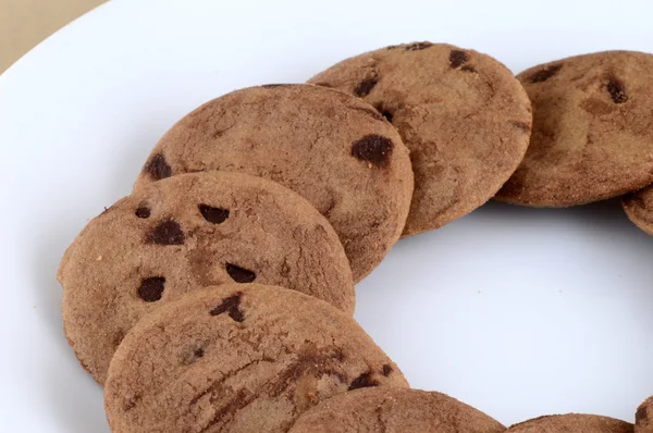 Chocolate Chip Cookie in plate — Stock Photo, Image