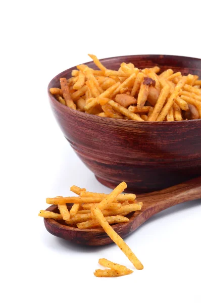 Indische Snacks. traditionelle indische frittierte falahari chivda- chivda oder Mischung — Stockfoto