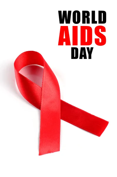 AIDS bewustzijn rood lint — Stockfoto