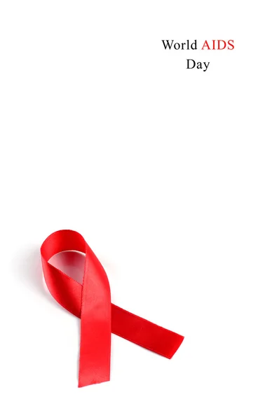 AIDS bewustzijn rood lint — Stockfoto