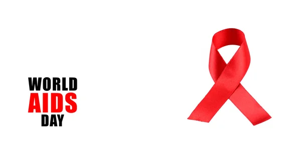 AIDS bewustzijn rood lint — Stockfoto