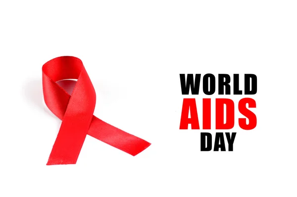 AIDS bewustzijn rood lint — Stockfoto