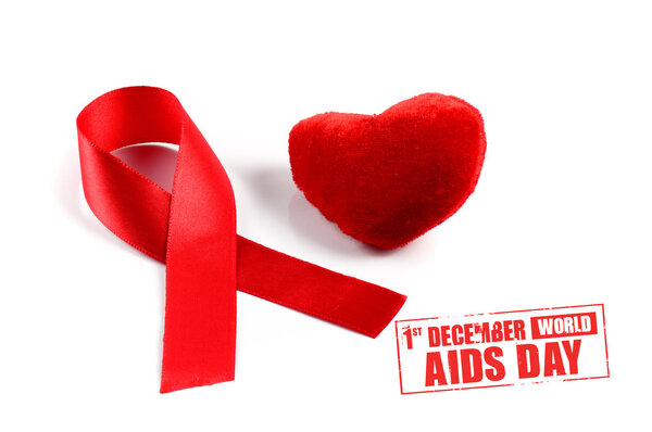 Aids ribbon and heart