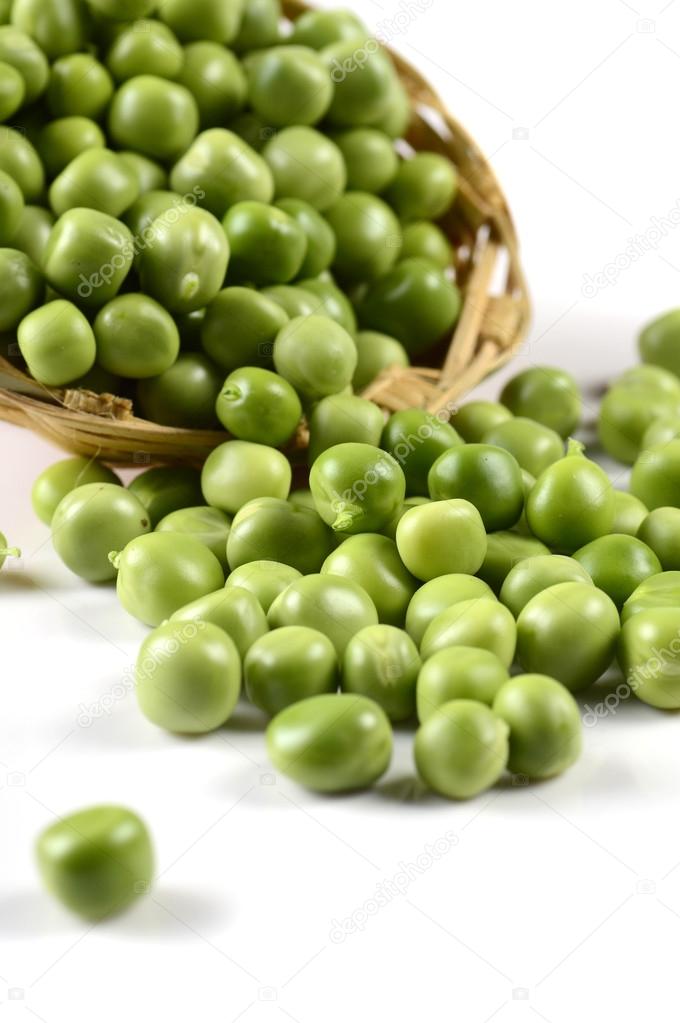 Fresh Green Peas in basket
