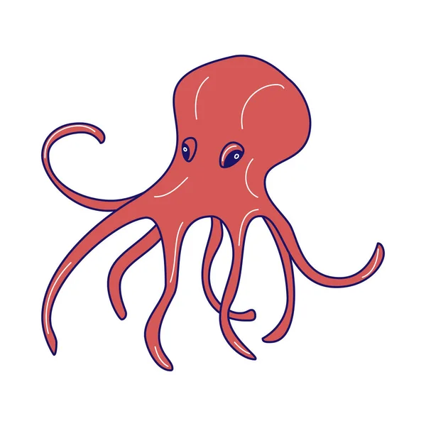 Ícone vetorial desenhado à mão Octopus. — Vetor de Stock