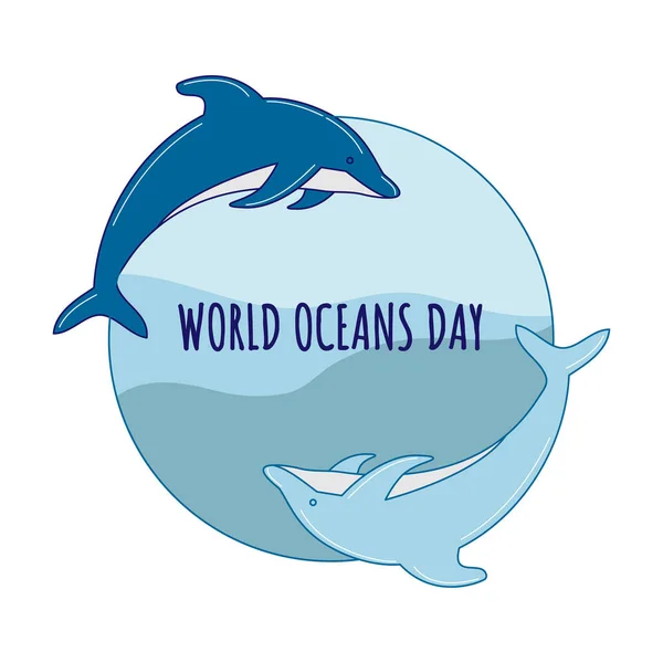 Illustration vectorielle de la Journée mondiale de l'océan — Image vectorielle