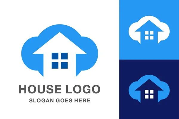 Architektura Chmury Wnętrze Nieruchomości Firma Vector Logo Design — Wektor stockowy