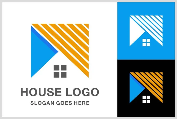 Будівництво Будинок Архітектура Внутрішня Нерухомість Бізнес Компанія Вектор Дизайн Логотипу — стоковий вектор
