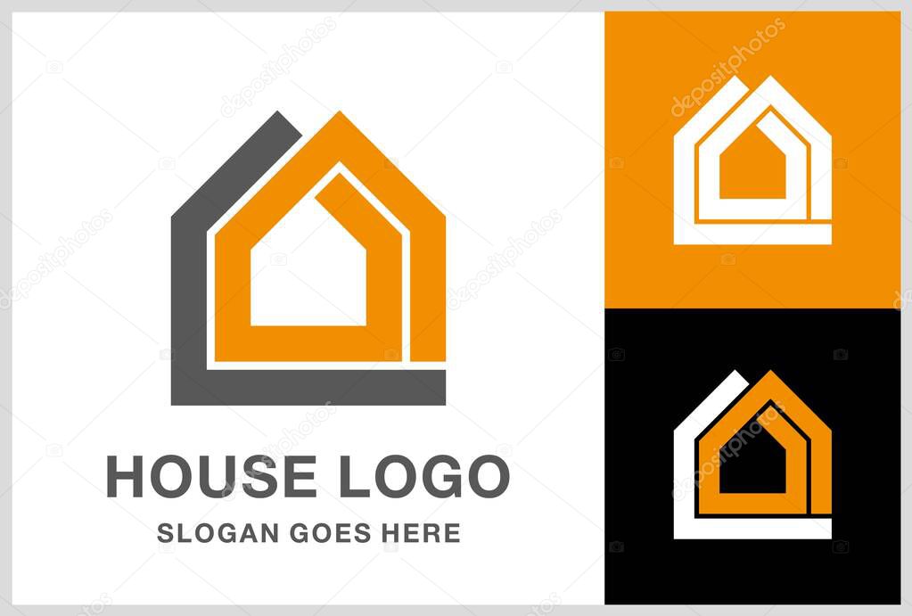 Building House Architecture Interior Real Estate Business Company Vector Logo Design