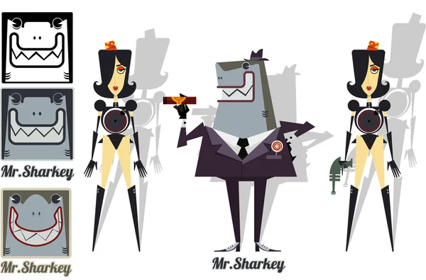 Mr.Sharkey. — Stockvector