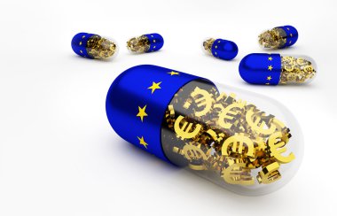 Kapsül içinde Euro sembolleri