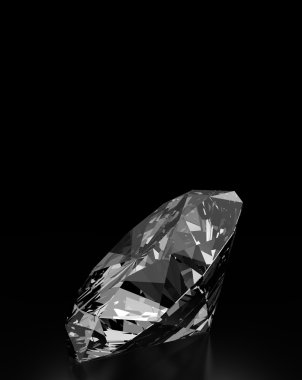 Siyah arka plan üzerine elmas yan görünüm