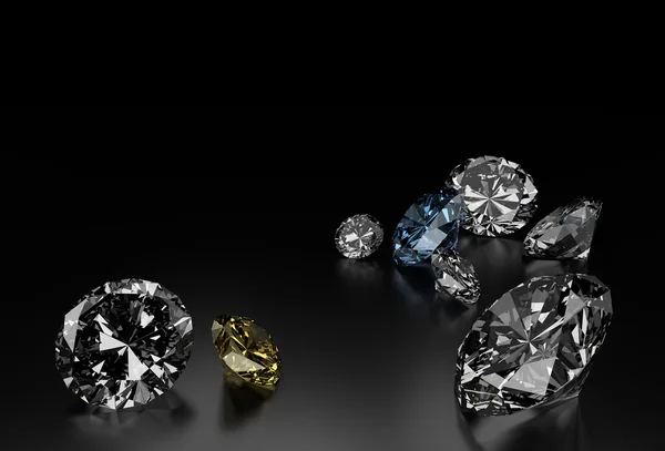 검은 배경의 다이아몬드 — 스톡 사진