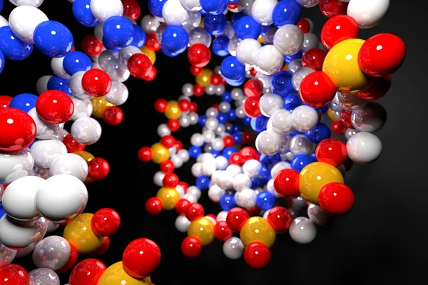 Representación 3D de moléculas de ADN en superficie azul — Foto de Stock