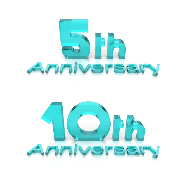 3D Rendering of 5th and 10th Anniversary — Stock Photo, Image