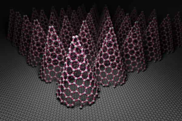 炭素 Nanocone の 3 d レンダリング — ストック写真