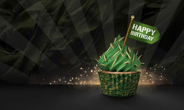 Askeri tarzı Cupcake 3D render