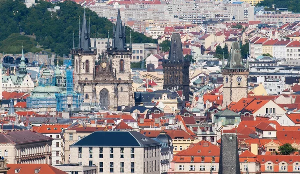 Panoráma města z pražské Staroměstské radnice — Stock fotografie