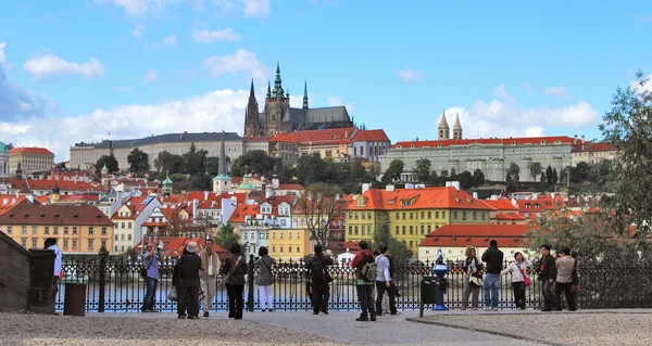 Panorama Prahy, pohled na Pražský hrad — Stock fotografie