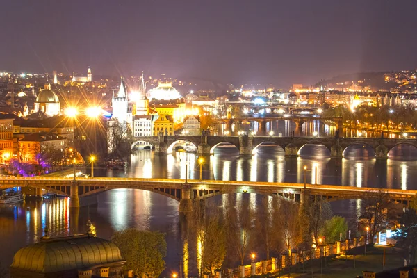Night Prague Cityscape — Stock Photo, Image
