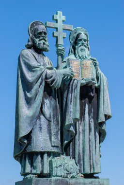 Heykel Aziz Cyril ve Methodius Çek Cumhuriyeti'nde Radhost üzerinde