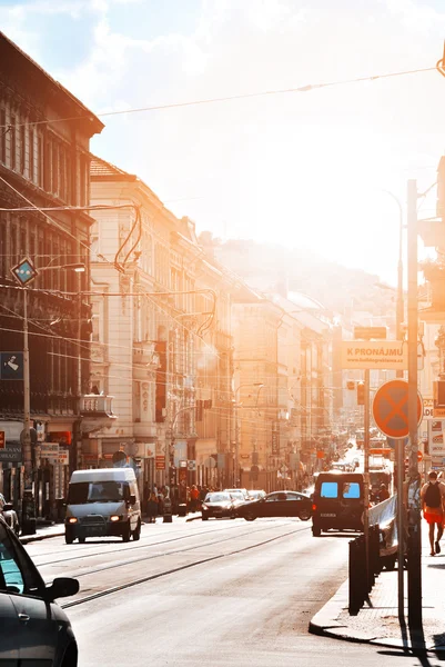 Prague Street in Hot Summer — Stockfoto