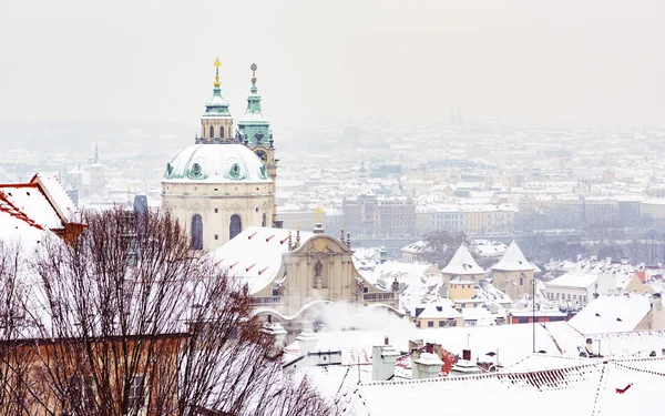 Nicholas Palace in Winter, View from Prague Castle — Stock Photo, Image