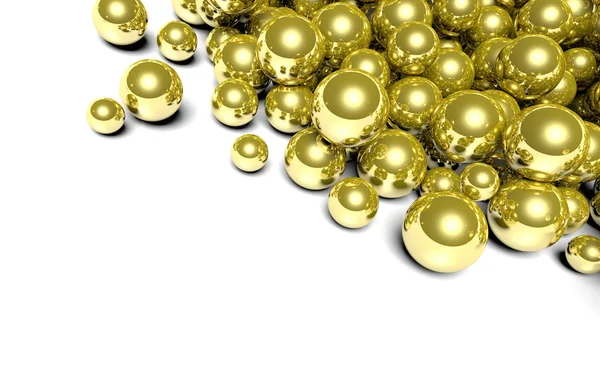 Ouro Esferas brilhantes Fundo — Fotografia de Stock