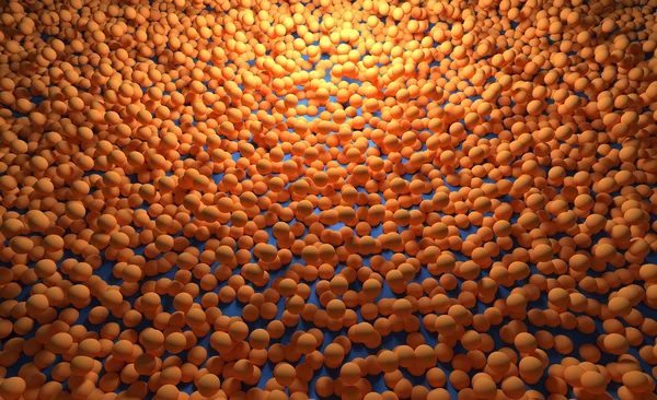 Kleine orangefarbene Kugeln, die Oberfläche bedecken — Stockfoto