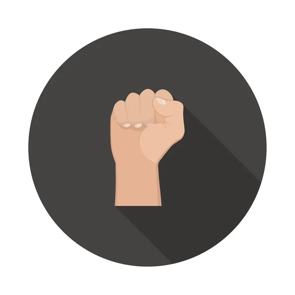 Mão realista com o ícone do punho apertado — Vetor de Stock